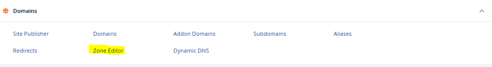 Click on zone editors