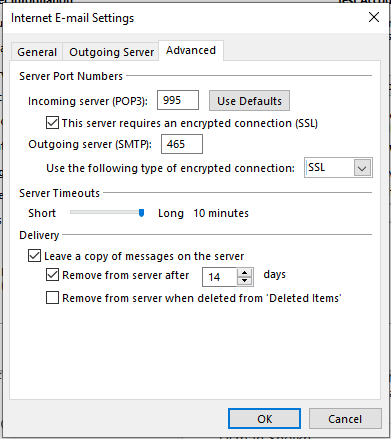 Advance Server Settings
